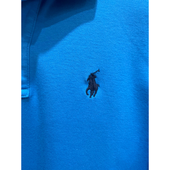 Vintage Ralph Lauren Sport Polo Shirt L Slim Blue Preppy Pickleball Tennis - Picture 2 of 7